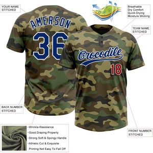 Maillot de softball personnalisé à deux boutons, chemise de baseball unisexe, uniforme camouflage anti-humidité pour hommes et femmes - Product Image 2