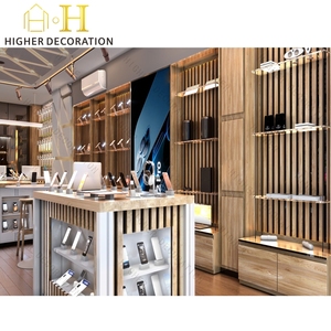 Tường Gỗ điện thoại di động Phụ Kiện hiển thị Showcase thiết kế dẫn ánh sáng điện thoại di động hiển thị Showcase - Product Image 6