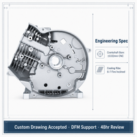 Boîtier de moteur de générateur à onduleur en aluminium ADC12 moulé sous pression de précision H340G, usiné CNC, fabricant OEM Chine