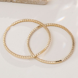 Classic14K 10K <b>Solid</b> Yellow Gold DEF VVS Moissanite Diamond <b>Hoop</b> <b>Earrings</b> Customized Fine <b>Earrings</b> Jewelry Women for Party - Product Image 3