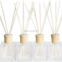 Bouteille de diffuseur d'huiles essentielles d'aromathérapie de luxe personnalisée 100 ml 150 ml 200 ml Bouteille de diffuseur de parfum en verre ambré vide avec bâtonnets