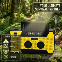 Radio de Emergencia Solar con Lámpara de Lectura, 4 Modos de Energía y Puerto Tipo-C de 5000mAh, Plástico ABS para Kit de Supervivencia y Camping