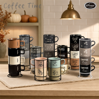 Collections de tasses à motifs bleus et blancs SWT, présentoirs saisonniers, cuisines chaleureuses et moments de café quotidiens
