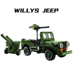 <span class=keywords><strong>Jouet</strong></span> de construction <span class=keywords><strong>militaire</strong></span> Willys <span class=keywords><strong>Jeep</strong></span> en blocs ABS, <span class=keywords><strong>jouet</strong></span> de construction DIY avec modèle de canon M101A1, <span class=keywords><strong>jouet</strong></span> éducatif d'histoire pour garçons - Product Image 4