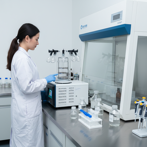 Lyophilisateur de laboratoire <span class=keywords><strong>sous</strong></span> <span class=keywords><strong>vide</strong></span> de type glande à pression supérieure, petit modèle de 0,08 mètre carré, pour la science biologique - Product Image 5