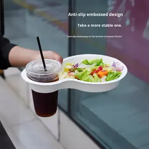 AT PACK Porte-gobelet à café biodégradable jetable à deux compartiments Plateau à papier épais créatif pour fêtes chaudes - Product Image 3