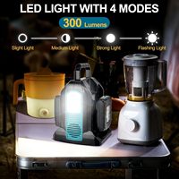 Convertisseur portable 350W 2 ports pour batterie Makita 18V, générateur extérieur DC 18V AC 110-120V, ports USB-A et Type-C, lumière LED 300LM