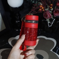 Dompet Koin Kulit Berkilau Sparkle Girls, Dompet Bling dengan Tempat Lip Gloss, Bahan PU untuk Penggunaan Sehari-hari