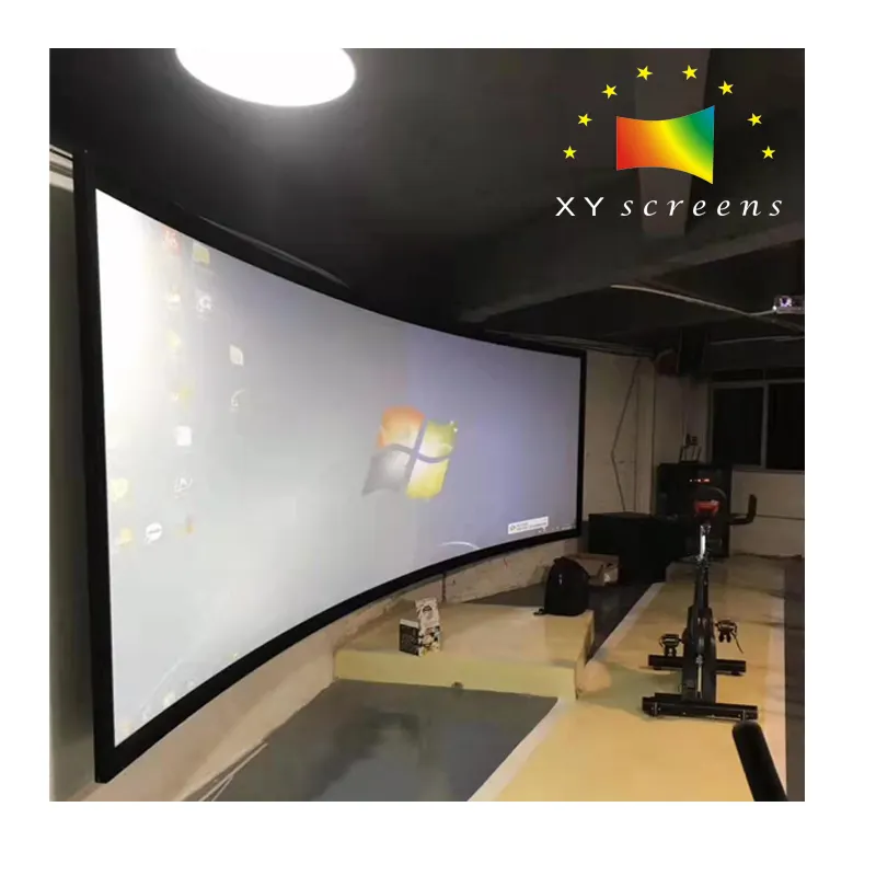 Sistema de cine en casa, pantalla de proyección de proyector 4 k con marco curvo de 150 pulgadas