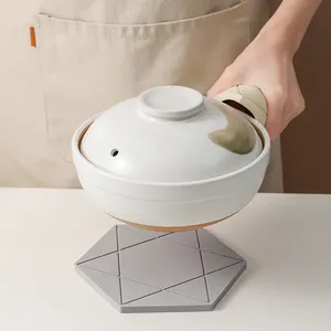 カスタムロゴ六角形食器マット折りたたみ式滑り止めボウルパッドシリコンパッド火傷防止ポットカップコースターシリコン断熱パッド - Product Image 2