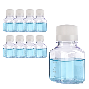 Square Round Plastic Lab Reagent <b>Bottles</b> 125ml Graduated Scale Leak Proof Chemical Storage <b>Bottles</b> Wholesale - Product Image 1