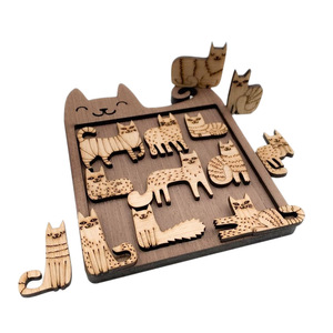 Rompecabezas de madera 3D para niños y adultos, regalo creativo con múltiples piezas y diseños adorables - Product Image 1