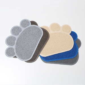 Haustier bedarf Mehrfarbige Hunde Pfoten förmiger Fußabdruck Hund PVC Haustier Katzenstreu Fütterung matte Für Katzen - Product Image 6