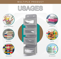 Organisateur de porte pliable à 4 niveaux avec fenêtres transparentes pour chambre d'enfant, placard, chambre à coucher, salle de bain - Vente en gros