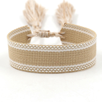 Bracelet en tissu classique à motif léopard, peut être brodé avec un logo, bracelets en sangle, fabrication de bracelets d'amitié DIY