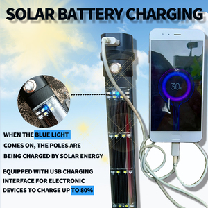 Bâton de randonnée multifonctionnel avec panneau solaire intégré, batterie portable 5600mAh, étanche IP65, <span class=keywords><strong>chargeur</strong></span> de téléphone portable <span class=keywords><strong>d</strong></span>'urgence pour la randonnée - Product Image 1