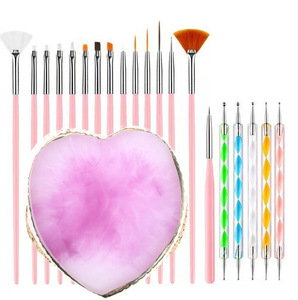 Juego de 22 piezas de pinceles y bolígrafos para decoración de uñas, kit profesional de herramientas para decoración de uñas con paleta de mezcla de resina y soporte para pinceles para salón o uso personal. - Product Image 2