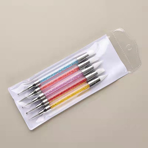 Custom Logo 5pcs Double Head Dual Ended Silicone Nail Art Dotting Tools Carving Polka Manicure Salon Nail Design Pen <b>Set</b> - Product Image 6