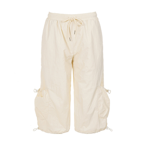 Solid Color Cargo Shorts Women Drawstring Waist Loose Fit Pocket Patchwork Casual Sporty <b>Summer</b> Shorts - Product Image 6