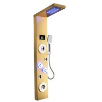 Panneaux muraux de douche de luxe en acier inoxydable Jet cascade avec panneau de douche de massage corporel LED pour salle de bain