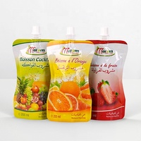 Vente en gros sac de cornue debout personnalisé en plastique pochette à bec verseur pour les paquets de boisson et de jus