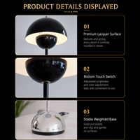 Lampe de chevet LED en métal multicolore, style nordique contemporain simple, D18*H31cm, pour célébration d'anniversaire de mariage, chambre à coucher