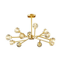 Luminaire suspendu rond en verre de style nordique, lampe de plafond en cristal pour la maison ou le bureau, taille moyenne avec garantie de 5 ans