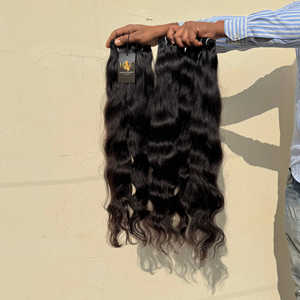 Vendedores de cabello rizado ondulado recto crudo sin procesar de La India, proveedor de cabello humano de visón crudo proveedores de cabello crudo sin procesar - Product Image 2