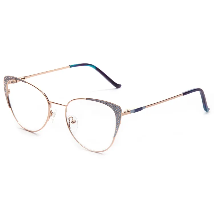 In Stock Fashion Trendy Ladies Metal Cat Eye Type Spectacle Frames Eyeglasses Optical Frame