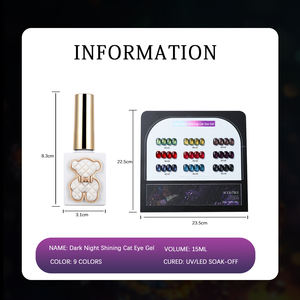 ZRKGEL Set di 9 Colori Serie Scura Smalto Gel per Unghie Effetto Occhio di Gatto Senza HEMA/TPO Nuova Vendita Calda Arte per Unghie Gel UV Non Tossico per Salone - Product Image 6