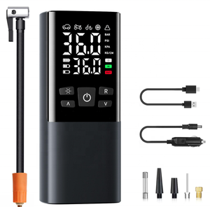 2025 최신 고출력 휴대용 자동차 타이어 팽창기 무선 자동 디지털 디스플레이 자동차 용 전원 은행이있는 공기 펌프 타이어 팽창기 - Product Image 1