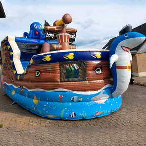 <span class=keywords><strong>Château</strong></span> gonflable combiné avec toboggan, gonflable pour l'extérieur, dauphin, pieuvre, bateau pirate, gonfiabili, maison gonflable, gonflable humide et sec - Product Image 2