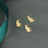 Offre Spéciale 14k or rempli chat porte-bonheur pendentif permanent bijoux breloques
