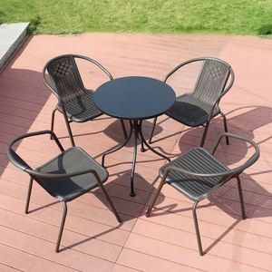 Chaise de jardin en plastique de cadre de fer de restaurant de patio extérieur chaises de rotin de cour de meubles de style de Bordeaux de jardin - Product Image 1