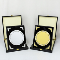 Boîte en bois MDF noir en gros avec plaque de sublimation or/argent, plaque de certificat, récompenses, plaque en bois personnalisée MH-T360