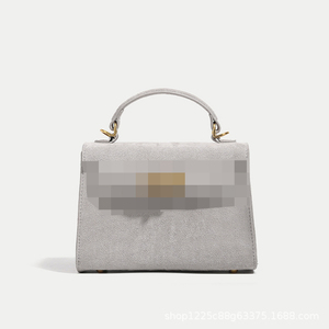 Sac à main Kelli carré horizontal tendance rétro en daim texturé avec fermoir à pression, nouvelle mode transfrontalière, sac à main polyvalent - Product Image 2