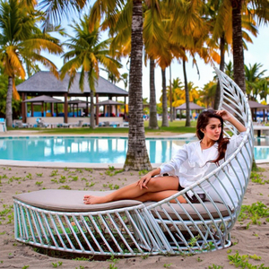 <span class=keywords><strong>Fauteuil</strong></span> de <span class=keywords><strong>jardin</strong></span> moderne en rotin blanc, résistant aux intempéries, <span class=keywords><strong>design</strong></span> paon, pour salon, extérieur, hôtels, villas, complexes hôteliers - Product Image 1