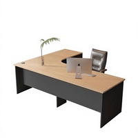 Bureau de direction ergonomique moderne de luxe en forme de L, durable, en bois, pour PDG, directeur, usage domestique ou professionnel