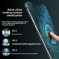 Protection d'écran en verre trempé antibactérien à couverture intégrale pour iPhone 18/17/16/15/14/13 (Pro/Duo/Pro Max), filtre anti-lumière bleue