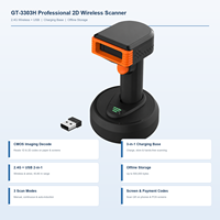 Lecteur de codes-barres sans fil 2D professionnel, lecteur de codes QR 1D/2D, base de charge, interface USB2.0, sans fil 2.4G, pour la vente au détail et les points de vente