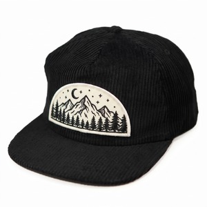 Casquette en velours côtelé non structurée avec logo brodé personnalisé OEM à 5 panneaux et fermeture snapback - Product Image 2