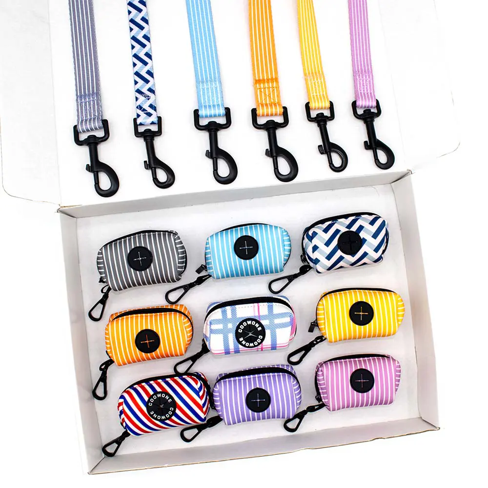 Dog Poop Holders Durable Cotton Rope Leash Poop Bag Holder Set Poo Bag Dispenser Poop Bag Clips