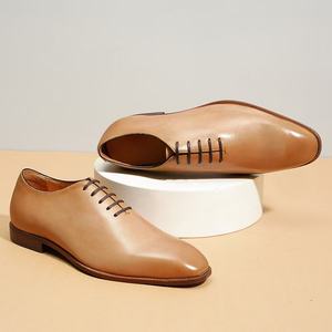 Chaussures en cuir véritable pour hommes, formelles, de bureau et de carrière, à lacets, à bout pointu, imperméables, légères, antidérapantes et confortables - Product Image 3