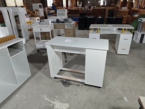 Modern Customized Multi-functional Metal Salon Manicure <b>Table</b> with Drawers Cleaner Wood Tabletop Eco-Friendly <b>Nail</b> Spa Furniture - Product Image 2