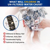 Filtre à eau pour lave-linge en ABS écologique, purificateur d'eau à l'ozone 15 étapes, élimination du chlore, économie d'eau, manuel