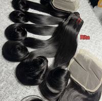 Extensions de cheveux naturels indiens bruts, ondulés, double épaisseur, non traités, cuticules alignées, ondulation naturelle cambodgienne