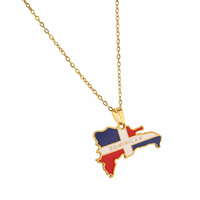 Vente flash - Collier avec pendentif en acier inoxydable - Carte du Paraguay, de l'Équateur et de l'Uruguay - Bijoux avec carte du pays pour hommes et femmes