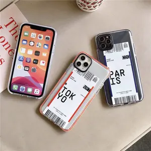 Vlakte Vlucht Ticket Telefoon Case Travel Voor Iphone 11 Tickets Custom Silicon Vliegtuig Voor Iphone X Xs Xr 12 Pro max