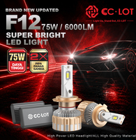 Lampu Mobil Premium H11 75W 6500Lm 6500K dari Aluminium Penerbangan F12 Berkualitas Tinggi untuk Meningkatkan Visual di Rak Toko Eceran Suku Cadang Mobil