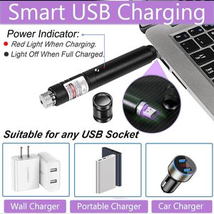 Pointeur laser, pointeur laser violet, lampe indicatrice, pointeur laser longue portée pour la randonnée, lampes de poche rechargeables par USB - Product Image 4
